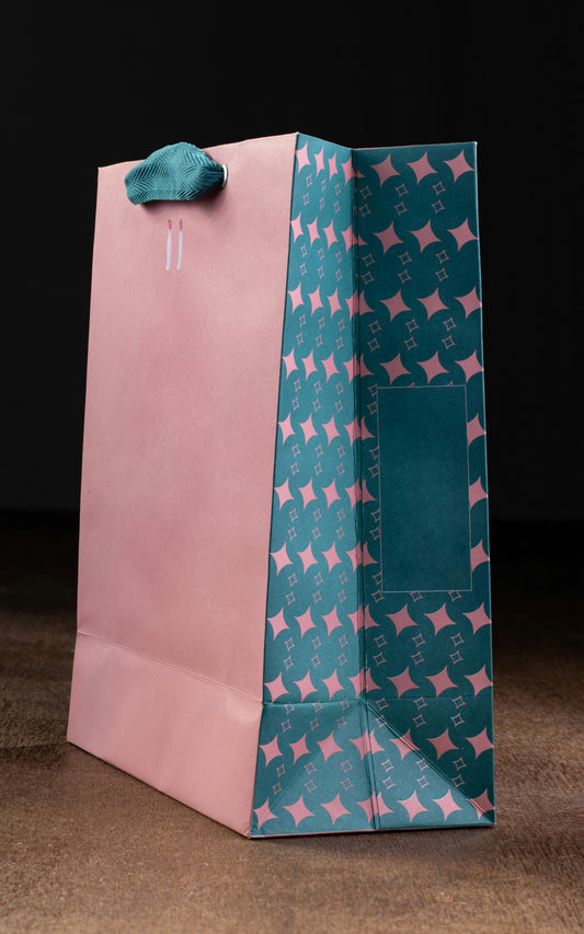 DEPON Paper Bags Luxury Pink & Teal Paper Bag
